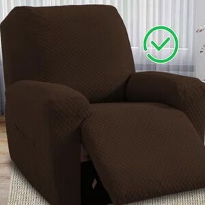 Dark brown Stretch Slipcover Accent Chair Cover - Unbranded